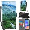 PHINIENLAND Cover per Samsung Galaxy A05s Case PU Pelle Custodia [Kickstand] [Chiusura magnetica] [Slot per Schede], Portafoglio Flip Custodia per Samsung A05s,Foresta