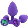 CUPIDO TOYS Plug Anale in Silicone con Diamane. Butt Plug Dilatatore Anale per Uomo/Donna con Pietra Brillante - Taglie progressive Piccolo S/Medio M/Grande L (Viola, L)