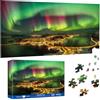 Pavemlo Puzzle 1000 Pezzi per Adulti Aurora Boreale Fiordo Norvegese - Forma Speciale Puzzle classici | Impossibile Puzzles | Decorazione Murale Unica(41x80cm) | Regalo Originale per Amanti dei Puzzle