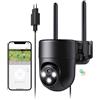 NUASI 4G LTE Telecamera con SIM Esterno 24/7 Registrazione, 2K Videocamera Sorveglianza 360° PTZ, AI Rilevamento Umano e Visione Notturna a Colori, Telecamera Audio Bidirezionale, IP66