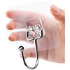 XYUAXUA Chie no fukuro, ganci autoadesivi trasparenti, 8 pezzi, 44 lb/20 kg (max), autoadesivi, ganci adesivi trasparenti, impermeabili, rimovibili, ganci da cucina per cucina, bagno, parete e soffitto.