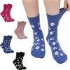 LOFIR Calze da Donna in Cotone a Fantasia: Calzini Floreale Traspiranti Senza Elastico e Senza Cuciture per Mamme in Gravidanza e Donne Anziane 4 Paia Taglia 43-46 Fiori di Campo