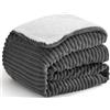 Kozyhvn Coperta Sherpa per divano, in morbido pile accogliente, coperta calda per l'inverno, coperta reversibile per divano, grigio, 127 x 152 cm