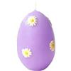 Cereria Di Giorgio - Candela a forma di uovo con margherite grandi in cera - Colore Viola Polvere - Durata 70 ore - Lavorazione artigianale - Con sacchetto regalo - Spring Collection - Made in Italy