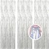AILEXI 3 Pack Metallico Tinsel Tende Foil Frangia Shimmer Streamer Tenda Porta Decorazione Della Finestra Per Il Compleanno Forniture Festa Di Nozze 1 * 2.5M - Laser Argento