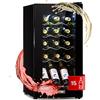 Klarstein Shiraz Cantinetta Vino Nero - 15 Bottiglie, 44 L, 1 Zona | Frigo Vino a Libera Installazione, Porta in Vetro, Silenziosa, 5-18 °C, LED, Telaio Inox