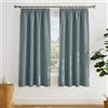 PONY DANCE Tende Termiche Isolanti per Interni Tenda Oscurante per Finestre Piccole Camereta Bambini Curtains Corte con Fettuccia 2 Pezzi 140x175 CM, Blu Grigiastro