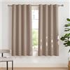 PONY DANCE Tenda Corta Oscurante Camera da Letto Tende Termiche Isolanti per Salotto Moderne Curtains per Interni con Anelli 2 Pezzi L 132 x A 158 cm, Taupe Chiaro