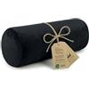 Totsy Baby Cuscino cilindrico per cervicale lombare e ginocchia per letto o divano 40x15 cm - cuscini cilindrici per corpo e yoga in schiuma con fodere in Nero Velluto
