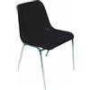 UNISIT Sedia visitatore Unisit Esse ESC 4 gambe acciaio cromato - schienale fisso nero
