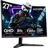 KOORUI Monitor Gaming QHD 27 Pollici VA, 2560x1440, 180Hz, 1ms,
