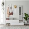 Dmora - Mobile da ingresso Atik, Entratina appendiabiti, Composizione per atrio, Consolle portaoggetti multifunzione, 137x35 h55 cm, Bianco