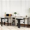 Dmora - Scrivania Caprioli, Scrittoio Multiuso, Tavolo per Ufficio Porta PC, Piano di Lavoro, 240x60 h74 cm, Marmo e Nero