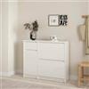 Dmora - Scarpiera Maxime, Mobile portascarpe, Armadio da ingresso multiuso, Mobiletto per calzature, 109x32 h93 cm, Bianco lucido