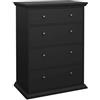 Dmora - Cassettiera Arlette, Settimino Multiuso, Comò Camera da Letto, Mobile con cassetti, 86x52 h116 cm, Nero