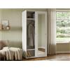 Dmora Guardaroba 2 Ante Tulipano 45x195h cm Bianco 2 Ripiani Appendiabiti, Armadio Camera da Letto Apertura Scorrevole Made in Italy