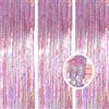 AILEXI 3 Pack Metallico Tinsel Tende Foil Frangia Shimmer Streamer Tenda Porta Decorazione Della Finestra Per Il Compleanno Forniture Festa Di Nozze 1 * 2.5M - Laser Rosa