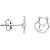 SOFIA MILANI - Orecchini Donna Argento 925 - Orecchini a Perno a Gatto - 20963