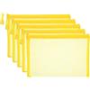 PATIKIL Borse di File A5, 5Pz Sacchetti Portadocumenti con Cerniera, Tasca Portaoggetti Zip in Plastica per Organizzare Documenti, Perline, Ufficio, Forniture Casa, 18x25cm, Giallo