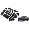 BIXUAN Ranger compatibile con Ford Ranger T9 Raptor Wildtrak XLT 2023-2025, tappetini antiscivolo per console centrale, braccioli, tappetini in gomma, supporto per bevande, tappetino antiscivolo(Nero)