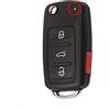 kuyuansu Uncut 3+1 Panico Telecomando For Vw Gti Jetta Eos Golf | 2011-2016 P/N: Nbg010180t, 5k0837202a, 5k0837202ae,4pulsanti Pieghevole Copertura Guscio Chiave Auto Caso Fob Alloggiamento