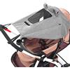 FEMONGY parasole passeggino universale con protezione UV 50+ e impermeabile, parasole ovetto universale - ombrellino parasole passeggino con finestrella e alette parasole, grigio