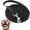 fueis Lunghina Cane 10 Metri in Nylon Resistente - Guinzaglio Addestramento per Cani con Moschettone Girevole Antigroviglio - Nero