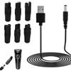 Vernisassize Caricatore per rasoio, 7 pezzi, 5 V, per Philips OneBlade | Vari rasoio per capelli/epilatori da 5 V, cavo USB universale a DC, kit adattatore di corrente