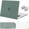 MOSISO Cover Compatibile con MacBook Air 15 Custodia M5 M4 M3 M2 2026 2025-2023 A3448 A3241 A3114 A2941, Cover per Macbook Air 15 Pollici M5 M4 M3 M2&Copritastiera&Pellicola&Tipo C, Verde Smeraldo