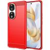 Topme Custodia in Silicone per HONOR 90 5G (6.7 Inches), [custodia per Telefono in Stile Spazzolato] - Rosso