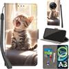 PHINIENLAND Cover per Xiaomi Redmi A3 / A3x custodia portafoglio Gatto | 3 scomparti carte, 1 tasca banconote, Chiusura magnetica, Supporto, Pelle PU flip cover per Redmi A3 / A3x