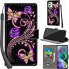 PHINIENLAND Cover per Motorola Moto G54 5G / G54 Power Case PU Pelle Custodia [Kickstand] [Chiusura magnetica] [Slot per Schede], Portafoglio Flip Custodia per Moto G54 5G,Farfalla dorata