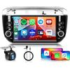 Hodozzy 6G+128G 8-Core Autoradio per Fiat Punto 2010-2016/ Linea 2012-2015 Android Autoradio Bluetooth GPS, Hodozzy 2 Din 7 Pollici Touchscreen Radio con CarPlay Wireless Android Auto, WiFi DSP FM RDS Camera
