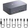 v AV Access AV Access Docking Station Interruttore KVM a doppio monitor per laptop e desktop,ricarica Type-C per laptop, Ethernet, EDID, con HDMI e DisplayPort,USB-C MST Dual 4K@60Hz,1080P@240Hz,2K@144Hz,USB 3.0