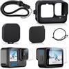 REDTRON Custodia in silicone e Protettore di vetro temperato per GoPro Hero 13 12 11 10 9, Custodia Protettiva in Silicone e 6 protezioni per lo schermo in vetro temperato e 2 copriobiettivo, Pack 2