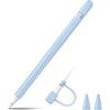 FINTIE Custodia Compatibile con Apple Pencil 1st Generazione, Protettivo Tappo Holder in Silicone Custodia Accessori con 2 Pennino Covers e Cavo Adattatore Tether, Cielo Blu