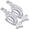 ASICEN Multi Cavo di Ricarica, [3A 1M] Retrattile 3 in 1 Cavo USB, Multiplo Cavetto Cavo di Ricarica USB con Lightning/Tipo C/Micro USB per iPhone,Samsung Galaxy,Pixel,PS,LG,Tablet (white)