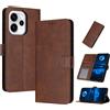 PanXCase Cover Libro per Reno 15 FS 5G 4G / Reno 15 F 5G 4G | Custodia Wallet in Pelle PU, Funzione Supporto, 3 Scomparti Portacarte, Chiusura Magnetica, Case Antiurto, Brown