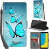 PHINIENLAND Cover per Samsung Galaxy J6 2018 custodia portafoglio Turquoise | 3 scomparti carte, 1 tasca banconote, Chiusura magnetica, Supporto, Pelle PU flip cover per Samsung J6 2018