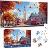 Pavemlo Puzzle 1000 Pezzi per Adulti Big Ben Scena Di Strada - Forma Speciale Puzzle classici | Impossibile Puzzles | Decorazione Murale Unica (41x80cm) | Regalo Originale per Amanti dei Puzzle
