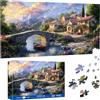 Pavemlo Puzzle 1000 Pezzi per Adulti Villaggio Sul Fiume - Forma Speciale Puzzle classici | Impossibile Puzzles | Decorazione Murale Unica (41x80cm) | Regalo Originale per Amanti dei Puzzle