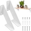 CTCEHL Staffe per Mensole,2 pezzi Reggimensola Nero,Mensola Angolare da Muro,Staffe Angolari,Reggimensola da Muro,Reggimensola Impieghi Gravosi,per camera da letto,cucina ufficio libreria (Bianco,15 cm)