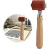 Jecdfs 1pcs Rullo di Saldatura, Rullo Pressore Silicone Rullo,40 mm Rullo di pressione in Silicone,Legno Maniglia Rullo a Pressione per Carta da Parati,Seam pressione a mano Roller Roofing PVC strumen