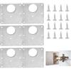 Ezranova Kit di riparazione per cerniere da 6 pezzi, completo di viti, morsetti per cerniere e piastre di riparazione in acciaio inox, per riparare porte, mobili da cucina e ante dell'armadio.