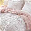 Madison Park Soft Plush Comforter Long Faux Fur Design, Mid Century, Modern All Season Down Alternative Bedding Set with Matching Sham, King/Cal King, Gia, Blush/White 3 Piece