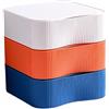 TUKA-i-AKUT [3X] Organizzatore Impilabile Cassettiera Scatola Portaoggetti da Tavolo, Portautensili Combinabile Flessibile Portautensili, per Trucchi Cosmetici, per Scatola 23x22x8 cm, TKD8610-3x in 3 Colori
