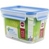 Emsa 508541 Contenitore per alimenti rettangolare con coperchio, 1,1 litri, trasparente / blu, Clip & Chiudi