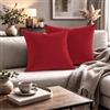 Giovanni Dolcinotti MADE IN ITALY Set 2 Federe Cuscini Divano - 40x40 - Velluto - Rosso Teatro - Copricuscini Decorativi per Divano Soggiorno Camera da Letto - Cerniera Zip - Modello Monroe