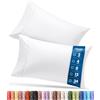 Utopia Bedding Confezione da 4 federe per cuscini king size, chiusura a busta, morbido tessuto in microfibra spazzolata, resistenti al restringimento e allo sbiadimento, 51 x 101 cm (king size,
