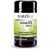 NUTRIVA Vegan D3, Integratore Alimentare a Base di Vitamina D3, Ideale per le Ossa e per il Supporto del Sistema Immunitario, Naturale, Privo di OGM, Glutine e Allergeni - 60 Compresse Masticabili
